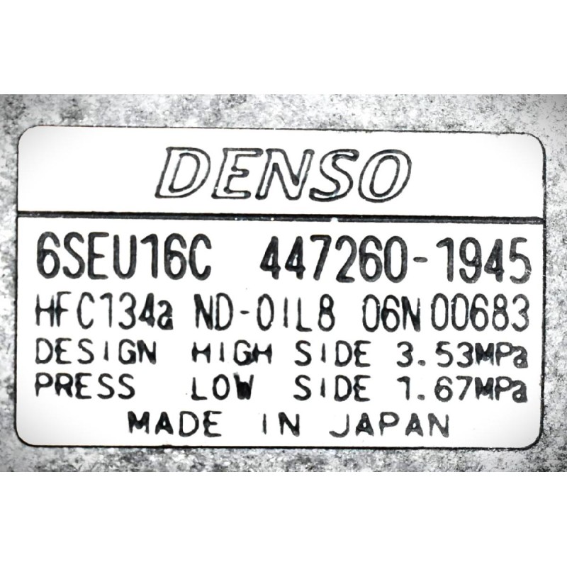 Κομπρεσέρ Aircondition - A/C Κλιματισμός Toyota Corolla 3ZR 2010-2018 DENSO 447260-1945