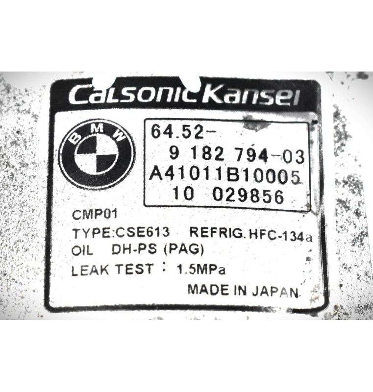 Κομπρεσέρ Aircondition - A/C Bmw 1.6 116i 316i 122PS N43B16AA 2007-2011 CALSONIC 9182794-03 A41011B10005