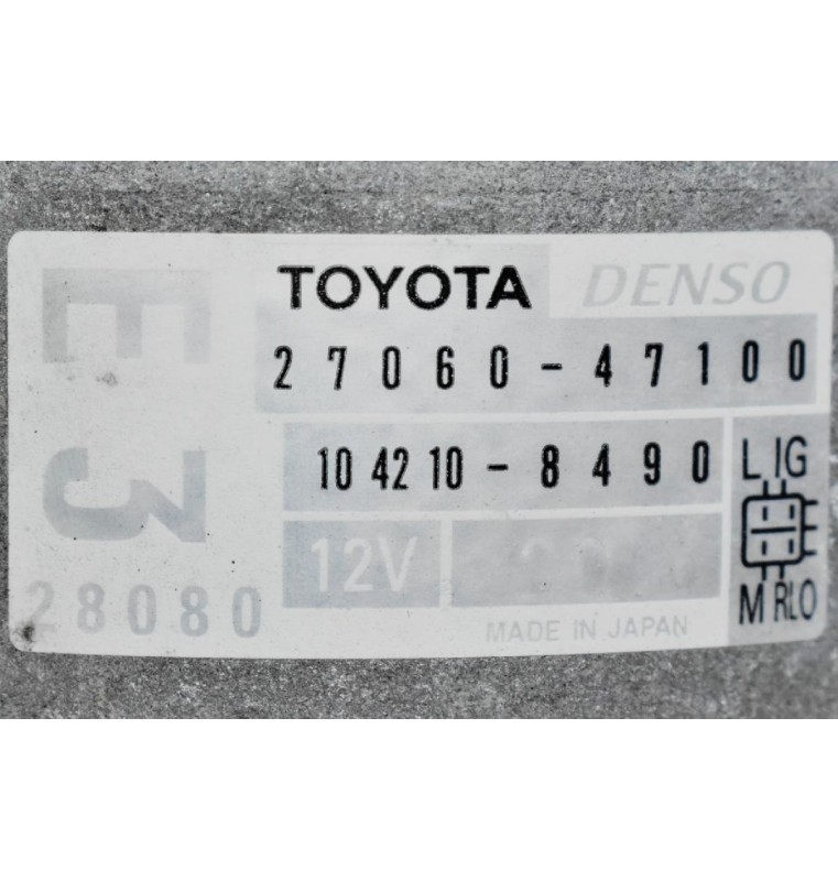 Δυναμό Toyota Yaris 1.3 1NR 2010-2015 DENSO 27060-47100 104210-8490 12V