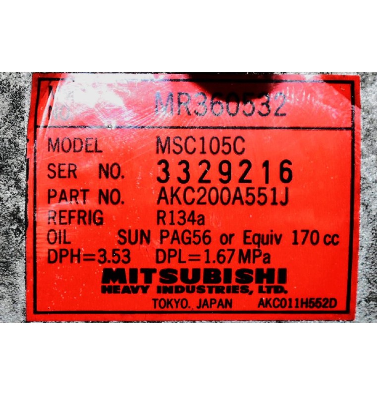 Κομπρεσέρ Aircondition Mitsubishi L200 4D56 K74 1997-2005 MR360532