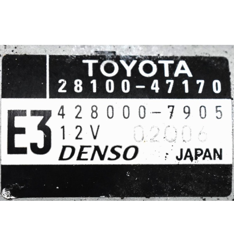 Μίζα Toyota Yaris 1.3  1NR 2010-2018 28100-47170 428000-7905