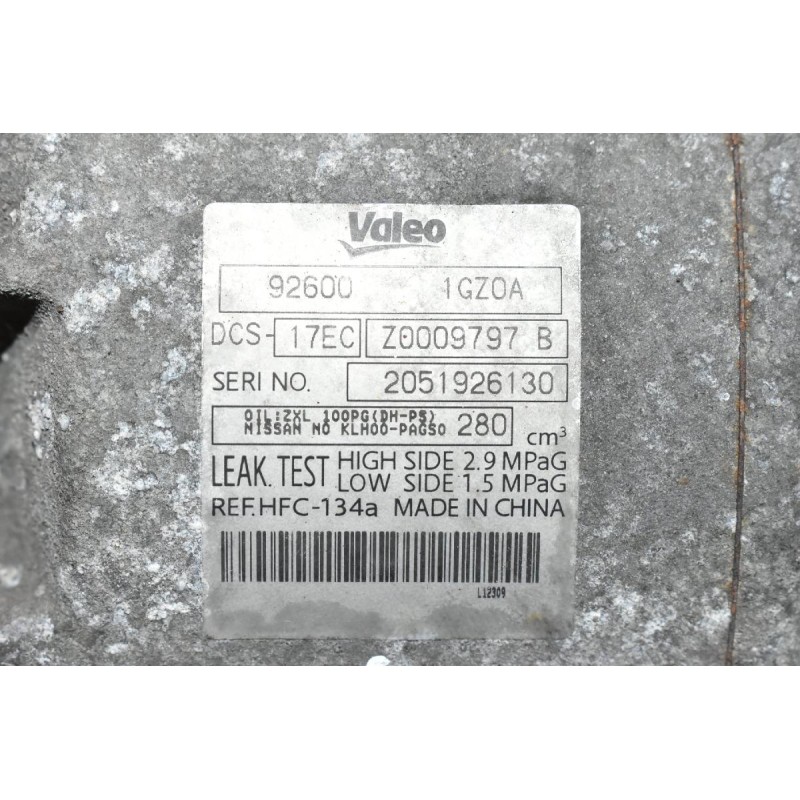 Κομπρεσέρ Aircondition - A/C Nissan Qashqai 2.0 MR20 2007-2012 92600-1GZ0A