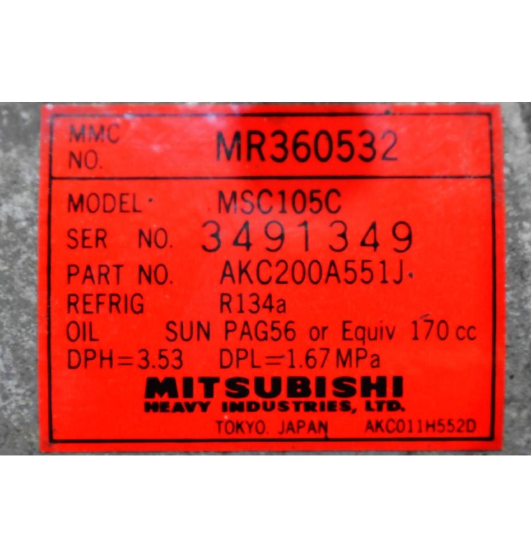 Κομπρεσέρ Aircondition Mitsubishi L200 4D56 K74 1997-2005 MR360532