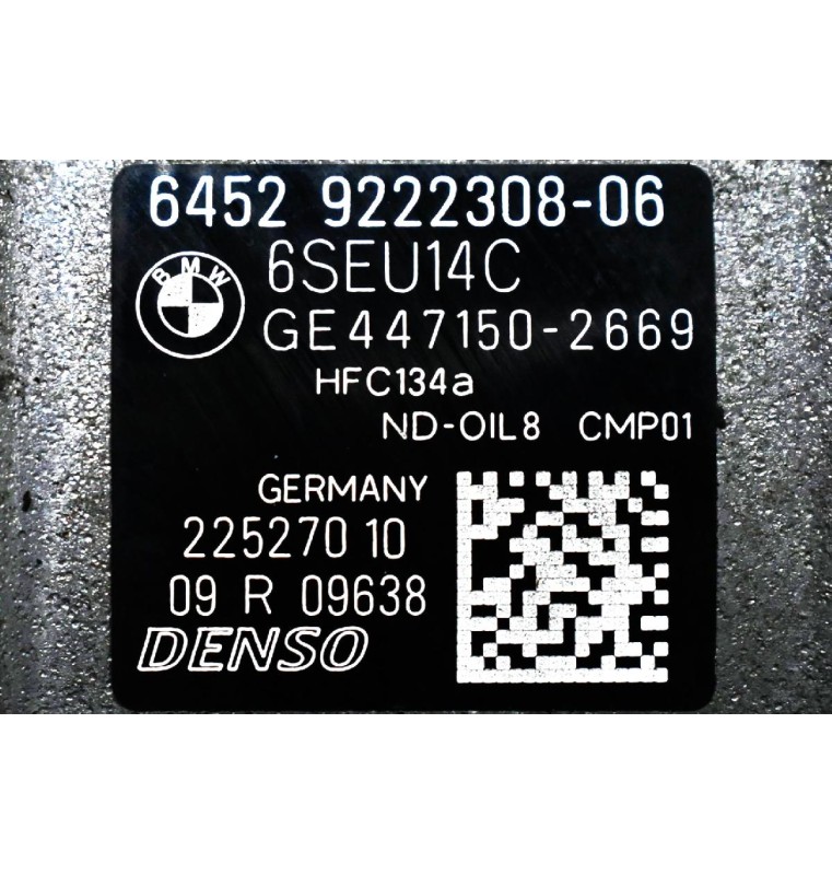 Κομπρεσέρ Aircondition - A/C Bmw 1 118i 116i N13B16A 2012-2018 DENSO 9222308-06 GE447150-2669