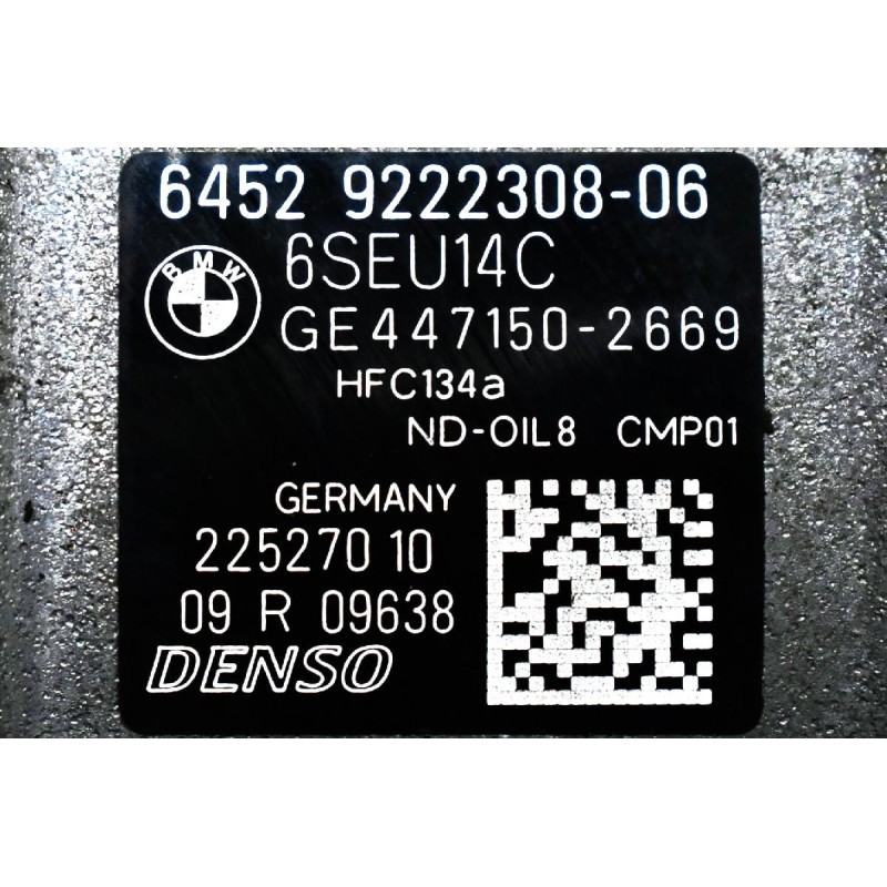 Κομπρεσέρ Aircondition - A/C Bmw 1 118i 116i N13B16A 2012-2018 DENSO 9222308-06 GE447150-2669