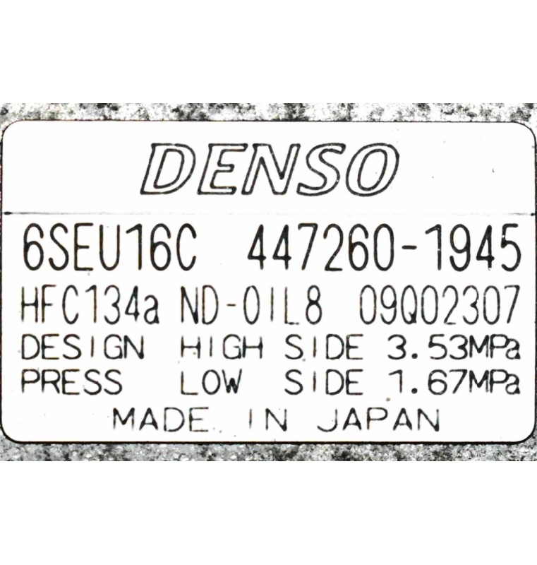 Κομπρεσέρ Aircondition - A/C Κλιματισμός Toyota Corolla 3ZR 2010-2018 DENSO 447260-1945