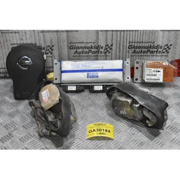 Σετ Αερόσακων Κομπλέ Nissan Navara D40 2005-2015 (Με Αισθητήρες Κρούσεως)(Λείπει το Καπάκι του Συνοδηγού)