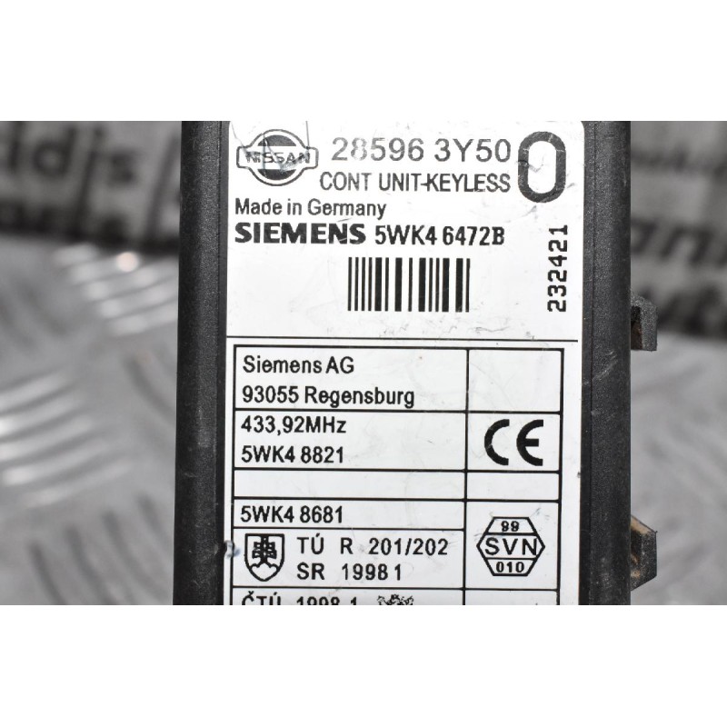 Εγκέφαλος Πλακετα Κεντρικου Κλειδωματος Nissan Navara D22 2001-2005 SIEMENS 285963Y50  5WK46472B