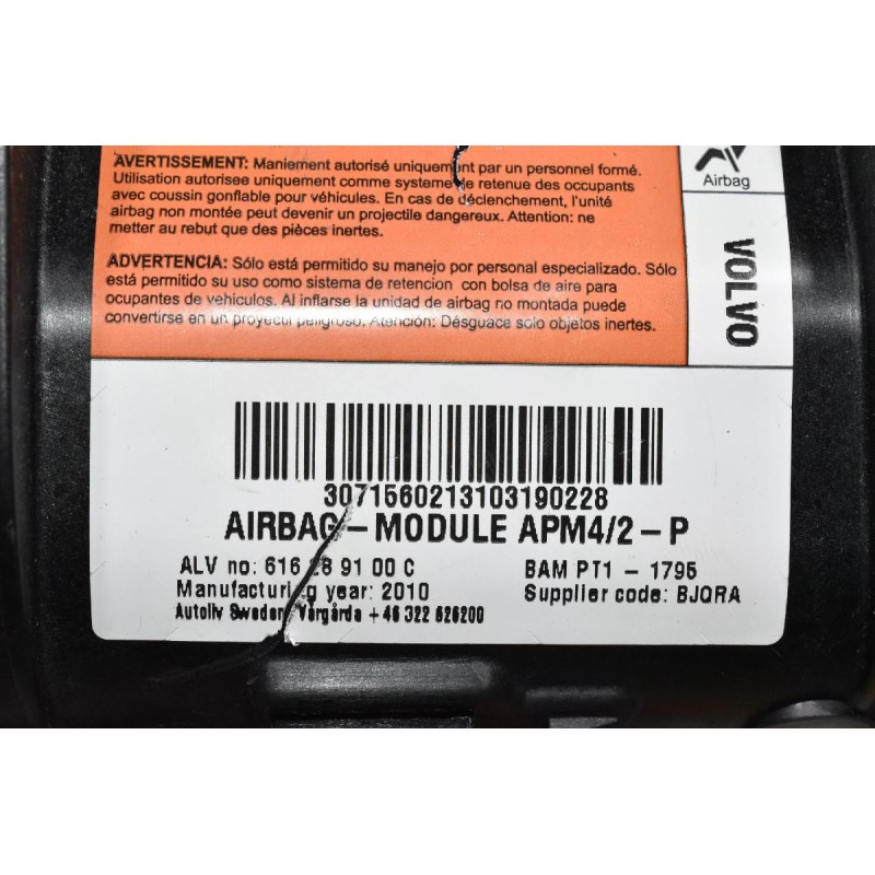 Αερόσακος Συνοδηγού Volvo S60 / V60 2010-2020 616289100C 610640900 PT1-1795 (Γνήσιος)