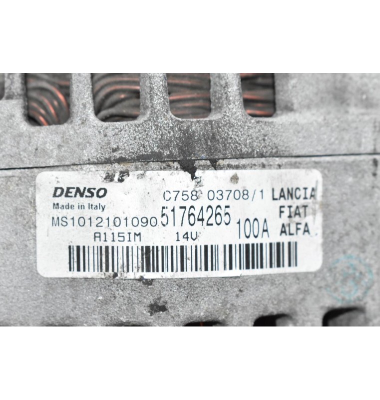 Δυναμό Fiat Doblo 1.6D Multijet 198A3000 2009-2014 51764265 MS1012101090 100A