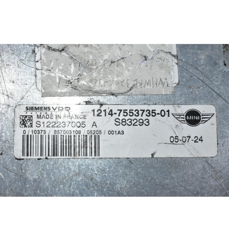 Εγκέφαλος Mini Cooper S 1.6  2002-2006 VDO 1214-7553735-01 S122237005