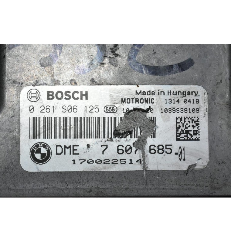 Εγκέφαλος Mini Cooper 2010-2013 R56 N16B16A BOSCH 0261S06125 1039S39109 DME7607685-01