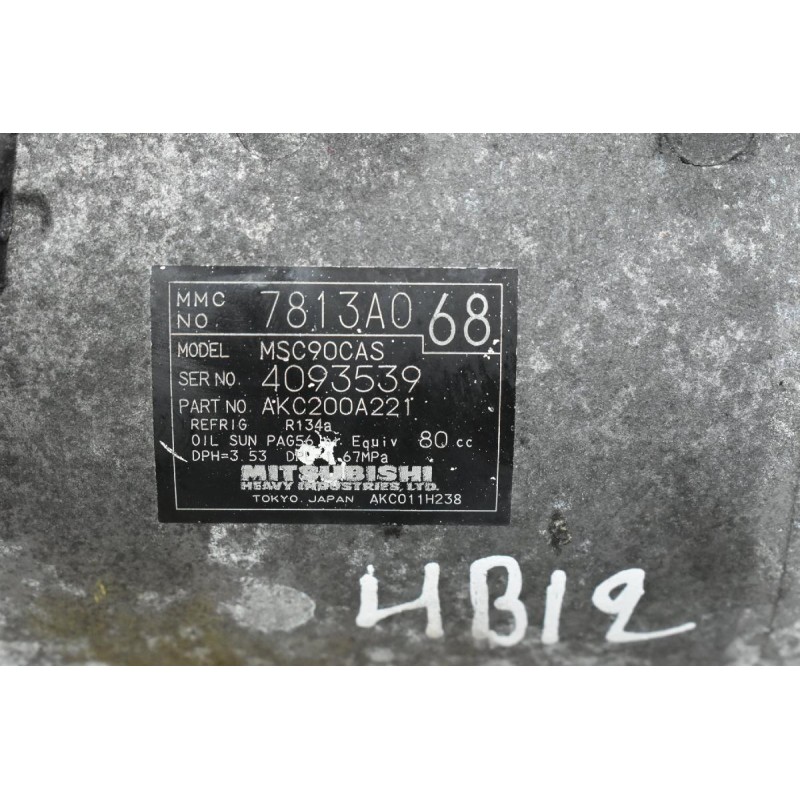 Κομπρεσέρ Aircondition - A/C Mitsubishi Outlander 2.0 BSY / 2.4 4B12 2007-2012 7813A068 MSC90CAS AKC200A221