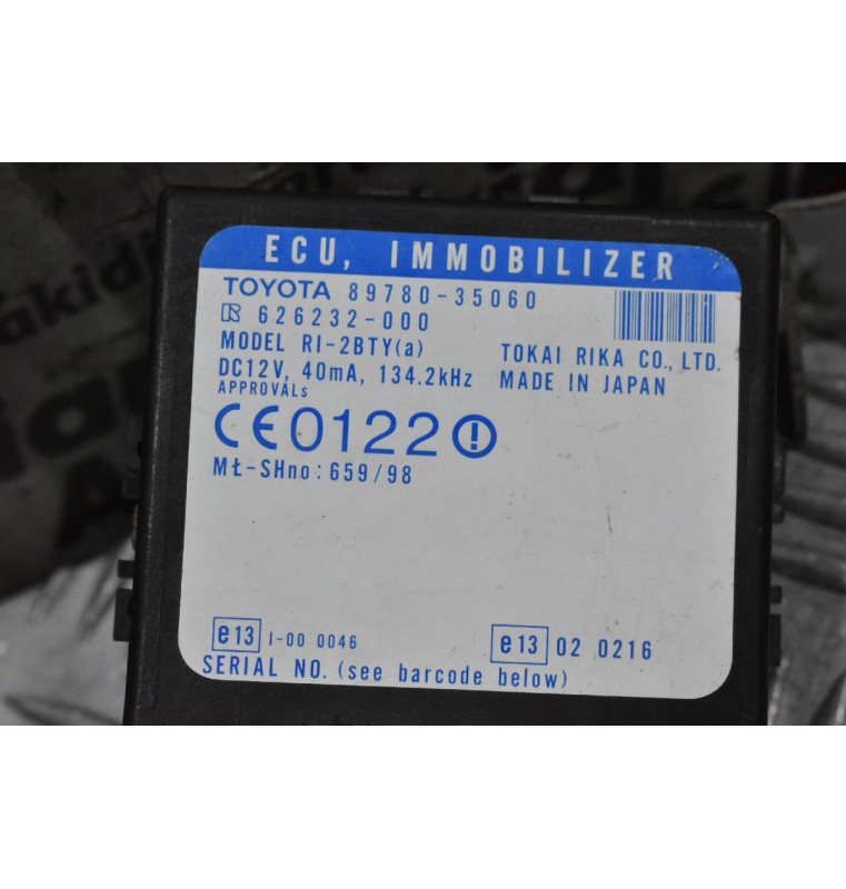 Εγκέφαλος Immobilizer Toyota Hilux 2.5 D4D 2KD-FTV 4X4 2001-2005 89780-35060 626232-000