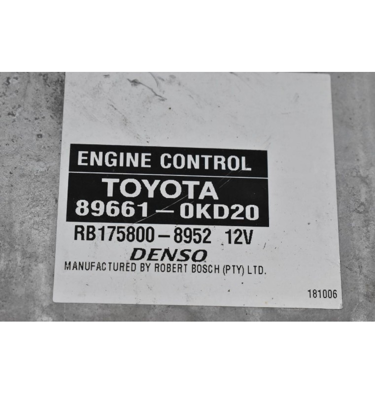 Εγκέφαλος Toyota Hilux KUN 1KD 2005-2012 89661-0KD20