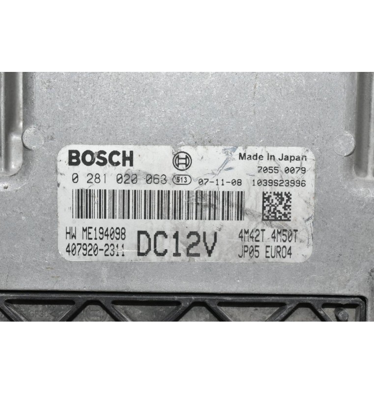 Εγκέφαλος Mitsubishi Canter 4M42/4M50 Bosch DC12v EURO4 2000-2010 0281020063 ME194098 407920-2311