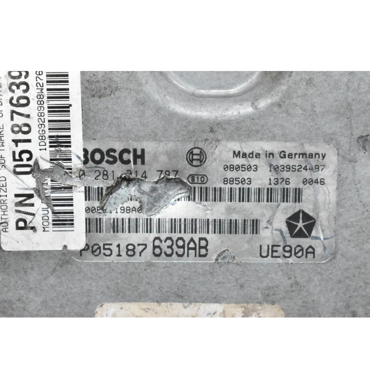Εγκέφαλος Jeep Cherokee 2.5 CRD 4X4 VM52C 2002-2008 BOSCH P05187639AB 0281014787