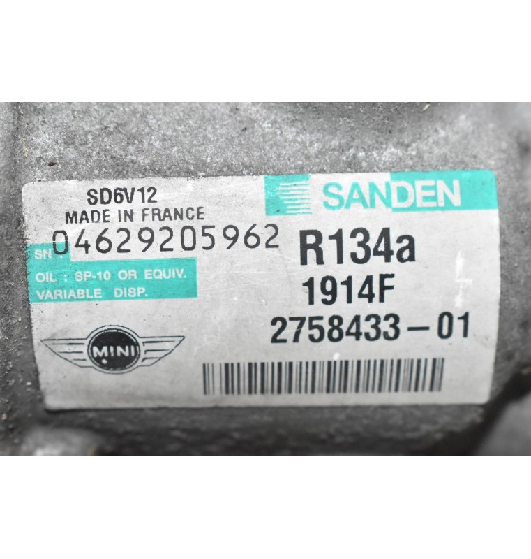 Κομπρεσέρ Aircondition - A/C Mini Cooper R56 N14B16AB 2006-2011 SANDEN 2758433-01