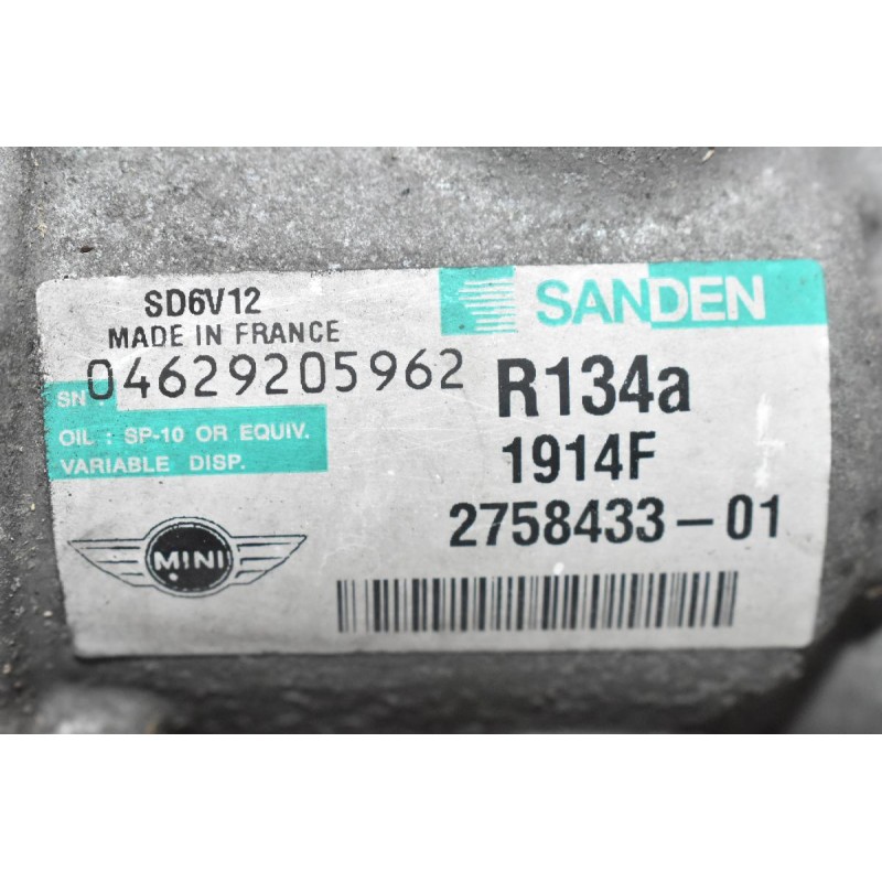 Κομπρεσέρ Aircondition - A/C Mini Cooper R56 N14B16AB 2006-2011 SANDEN 2758433-01
