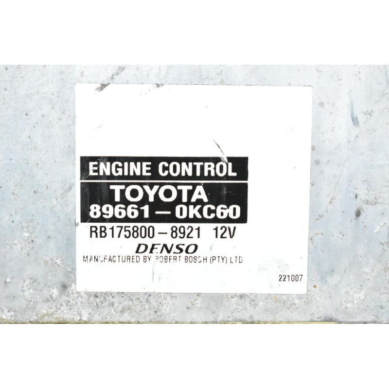Εγκέφαλος Toyota Hilux KUN 1KD 2005-2012 89661-0KC60  RB175800-8921