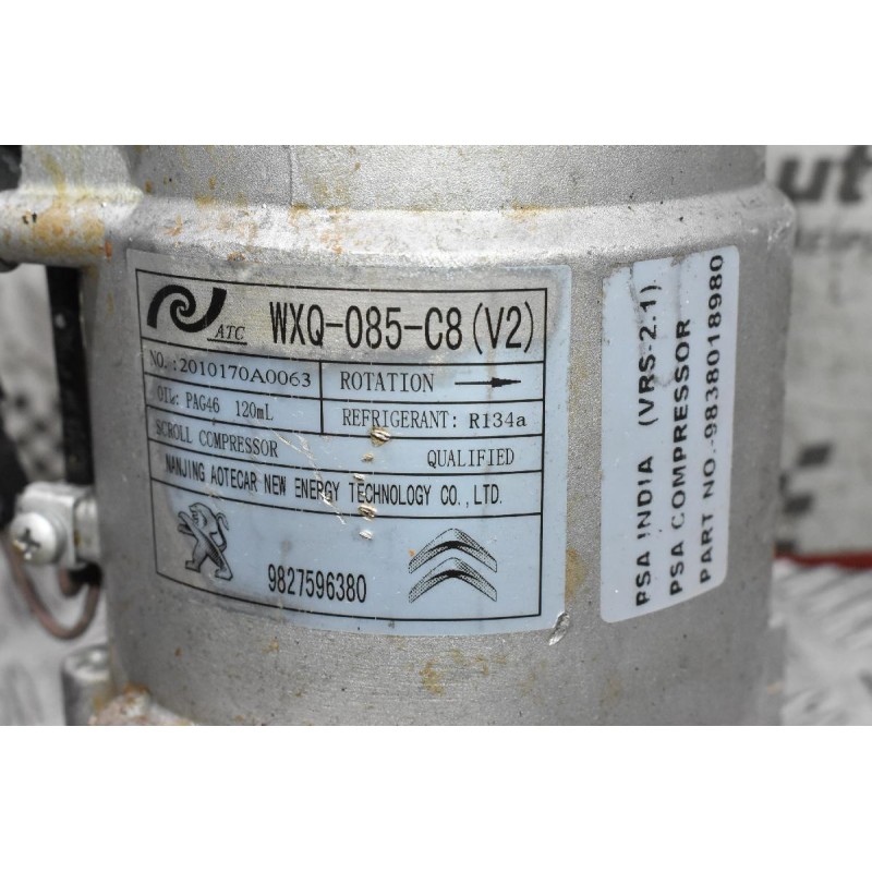 Κομπρεσέρ Aircondition - A/C Citroen C3 / Pegeuot 208 HNZ HN08 1.2 Turbo 110ps 2015-2020 9838018980