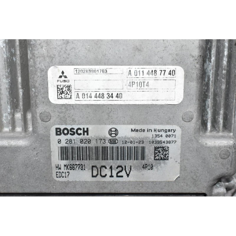 Εγκέφαλος Mitsubishi Canter Fuso 3.0 Bosch Euro6 4P10T4 2010-2017 0281020173 MK667731 A0114487140 EDC17