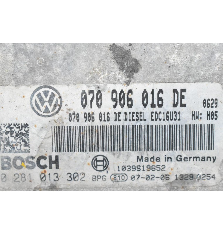 Εγκέφαλος Volkswagen Touareg 2.5 TDI BOSCH 2002-2010 070906016DE 0281013302