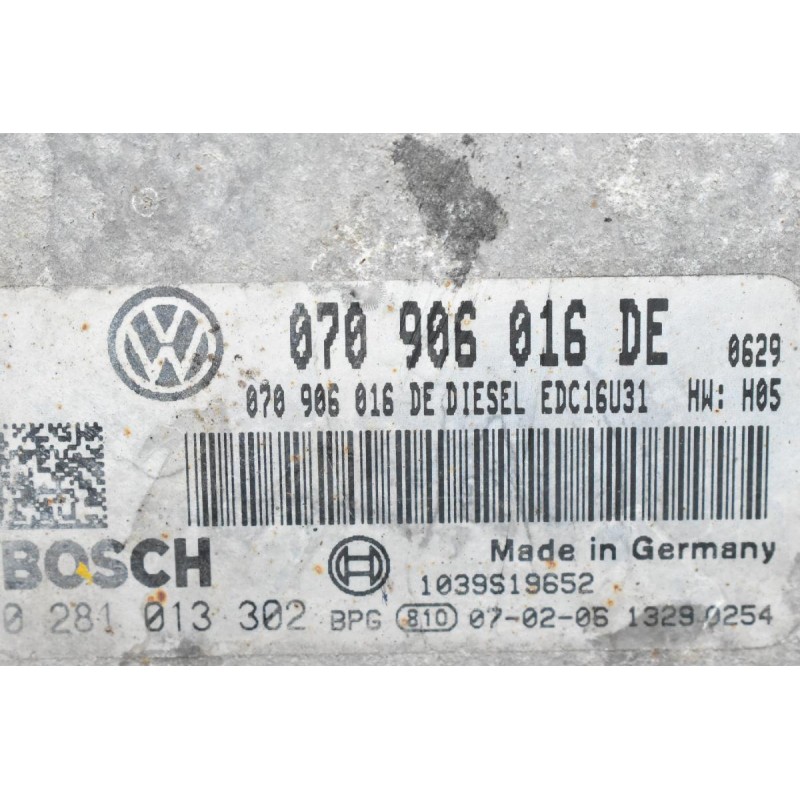 Εγκέφαλος Volkswagen Touareg 2.5 TDI BOSCH 2002-2010 070906016DE 0281013302