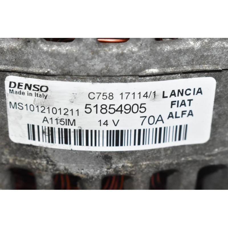 Δυναμό Fiat Doblo Strada 1.3 Multijet 70A 263A2000 2005-2015 51854905 MS1012101211 (Opel Combo)