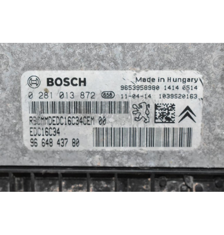 Εγκέφαλος Citroen Berlingo - Pegeuot Partner 1.6 HDI 9H03 2015-2018 0281013872 9664843780