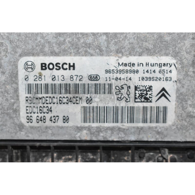 Εγκέφαλος Citroen Berlingo - Pegeuot Partner 1.6 HDI 9H03 2015-2018 0281013872 9664843780