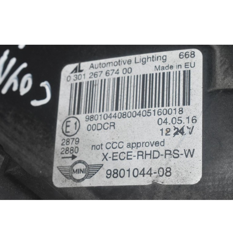 Φανάρι Εμπρός Δεξιά Mini Countryman 2010-2020 030126767400 9801044-08 (Γνήσιο) (Με Μπέκ Νερού Καθαρισμού) (Πιτσιλίθρες)