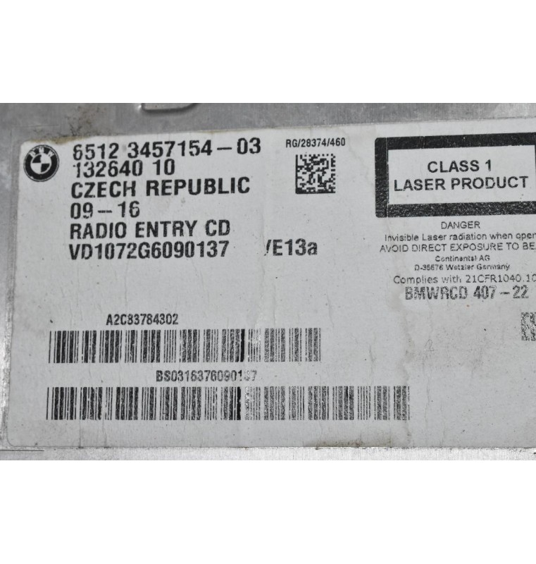 Υποδοχή CD Mini Cooper S 2010-2020 65123457154-02 13264010 (Ραδιο CD)