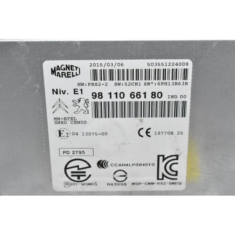 Ράδιο - CD Peugeot 208 - 2008 2010-2020 9811066180 (Citroen C4) (Γνήσιο)