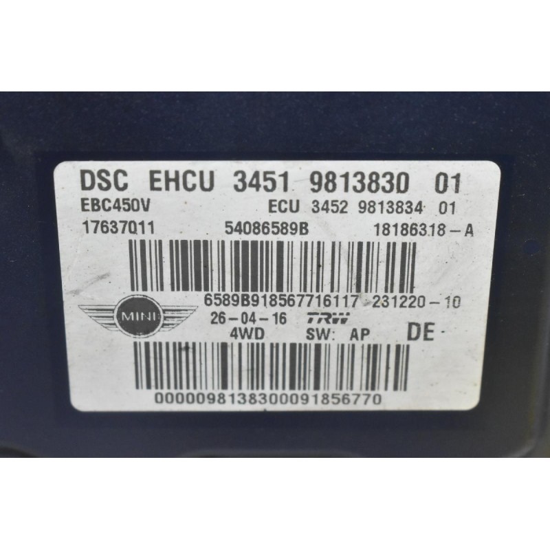 Μονάδα ABS Mini Cooper - Countryman 2010-2018 3451 9813830-01 3452 9813834-01