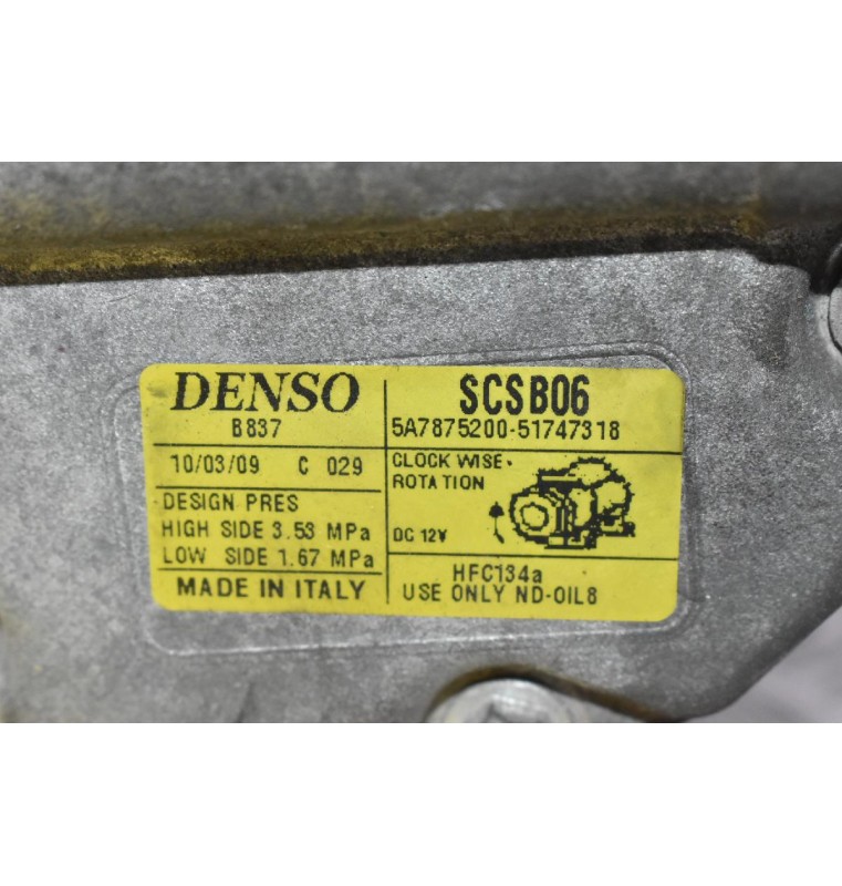 Κομπρεσέρ Aircondition - A/C Κλιματισμός Fiat Punto / Stilo / Panda / 500 188A4000 2000-2008 DENSO 5A7875200 51747318