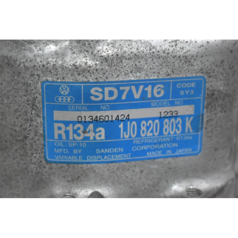Kομπρεσέρ Aircondition A/C Audi A3 1.8T AGU AUM 2000-2008 1J0820803K (Seat 20VT - Volkswagen 20VT - Skoda 20VT)