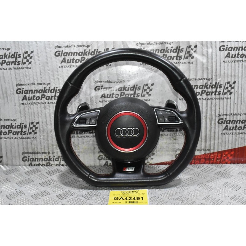 Τιμόνι Με Χειρηστήρια Audi S3 - A3 - RS3 2013-2020 (Γνήσιο) (Flat Bottom) (Χωρίς Αερόσακο) 8V0419091AB