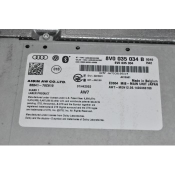 Κεντρική Μονάδα Υπολογιστή - Οθόνης Audi S3 - A3 - RS3 2013-2020 8V0035034B (Με Υποδοχή CD - Καρτα SIM - SD1 - SD2)