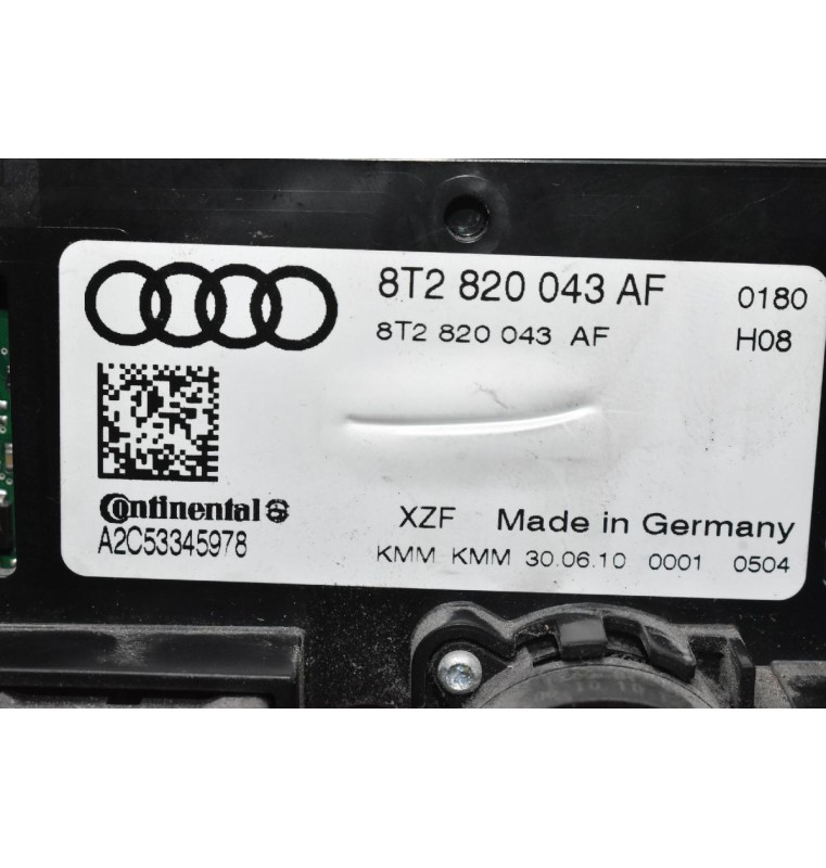 Χειριστήριο Κλιματισμού Aircondition A/C Audi A4 - S4 - Α5 - Q5 2008-2015 8T0820043AF (Γνήσιο) (RHD Για Δεξιοτίμονο)