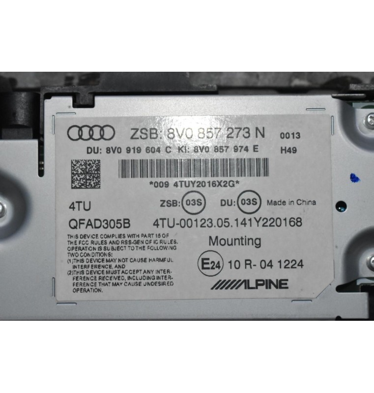 Οθόνη Audi S3 - A3 - RS3 2013-2022 8V0857273N (Γνήσια) (Alpine)