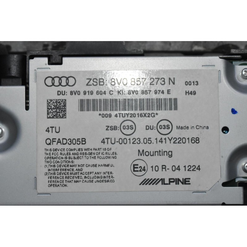 Οθόνη Audi S3 - A3 - RS3 2013-2022 8V0857273N (Γνήσια) (Alpine)