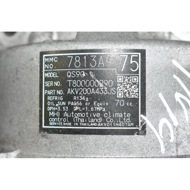 Κομπρεσέρ Aircondition - A/C Mitsubishi Asx - Οutlander II (4N14) 2010-2018 7813A975 AKV200A433JS