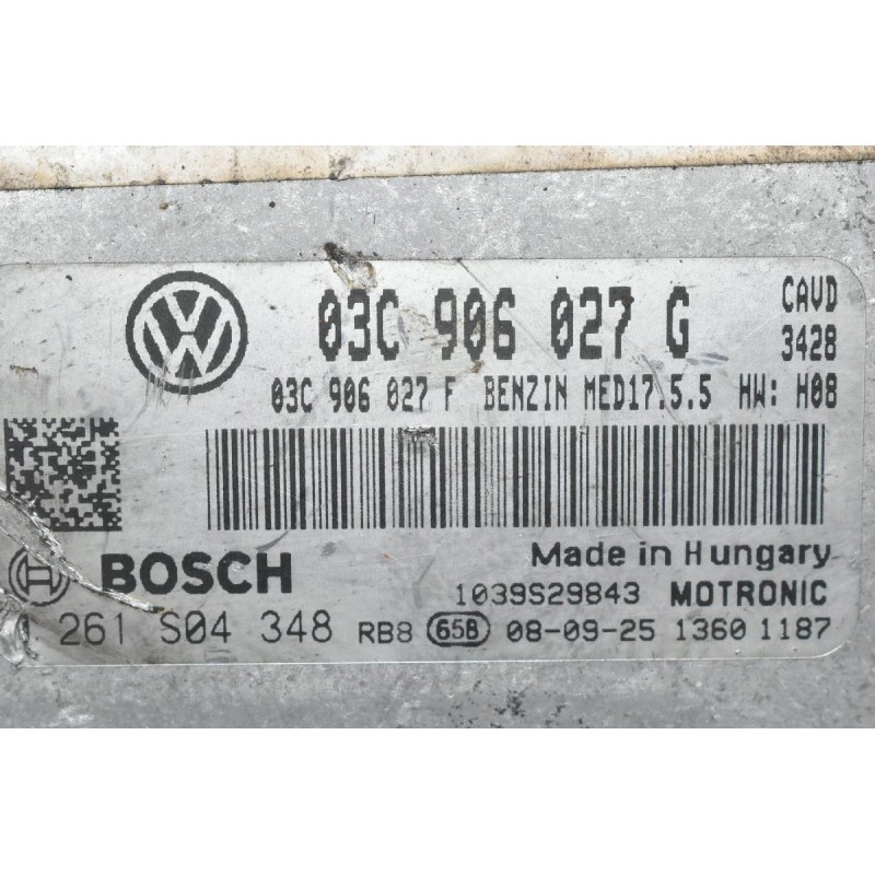 Εγκέφαλος Volkswagen 1.4 TSI CAV 2005-2015 BOSCH 03C906027G 0261S04348 (Seat - Audi - Skoda)