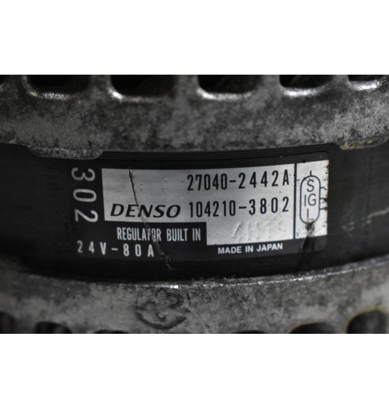 Δυναμό Toyota Dyna 2000-2018 27040-2442A 104210-3802 (HINO N07C N04C) 24V 80A (Γνήσιο)