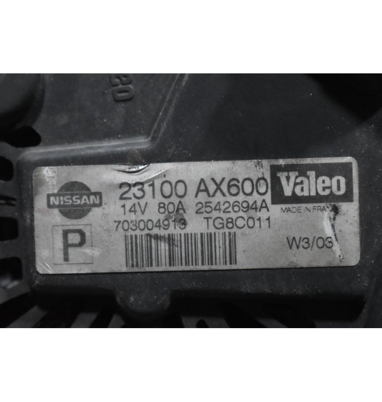 Δυναμό Nissan Micra - Note CR12 / CR14 80A 2003-2010 23100AX600 2542694B