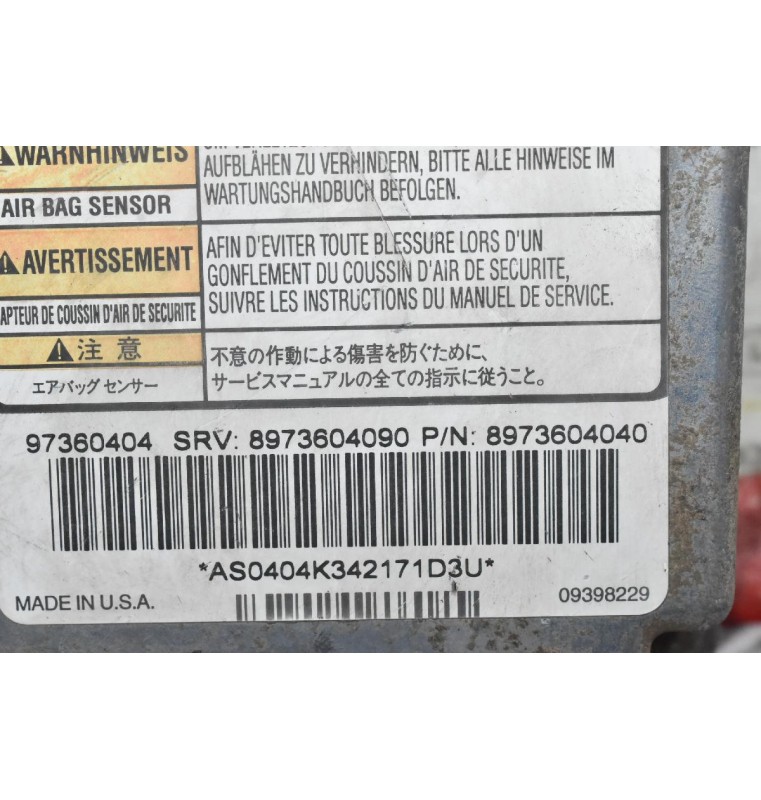 Εγκέφαλος Αερόσακων Isuzu D-Max 2001-2007 8973604040 8973604090