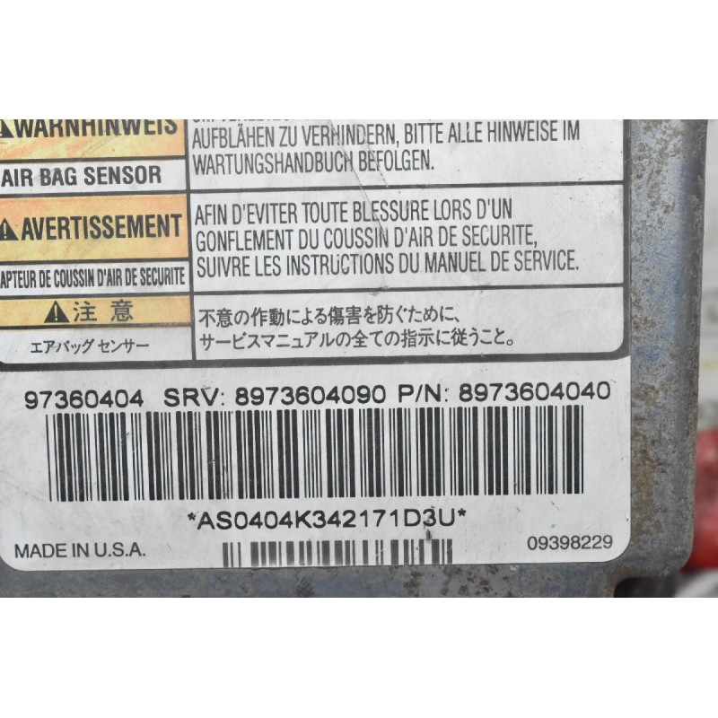 Εγκέφαλος Αερόσακων Isuzu D-Max 2001-2007 8973604040 8973604090