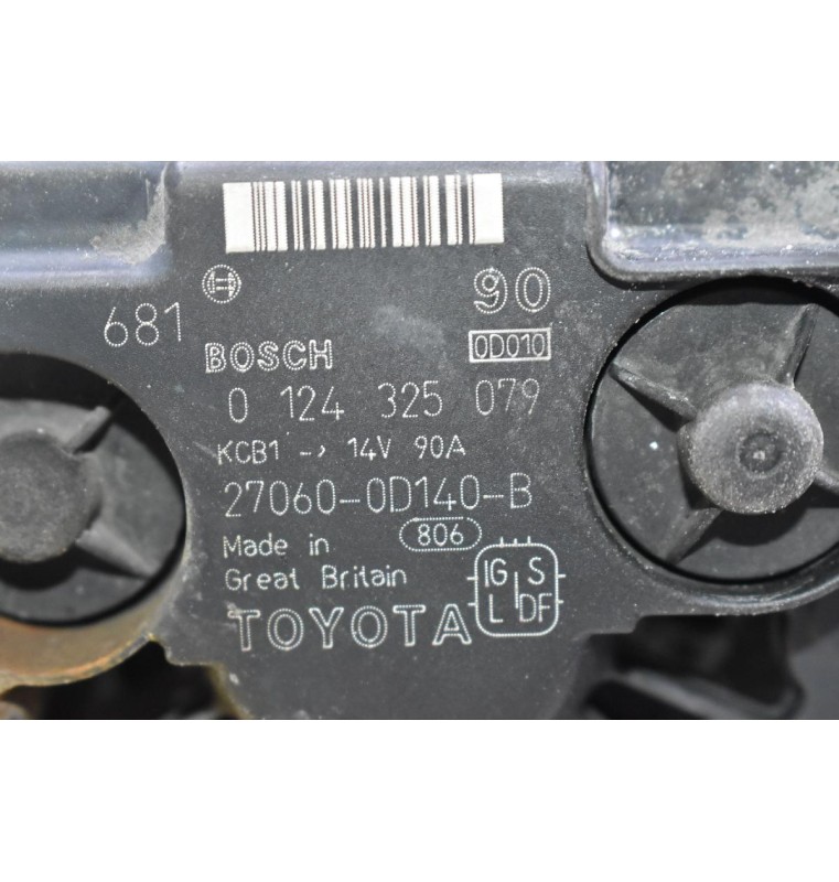 Δυναμό Toyota Avensis / Corolla 1.6 1.4 3ZZ 4ZZ 2001-2007 BOSCH 27060-0D140-B 0124325079 90A