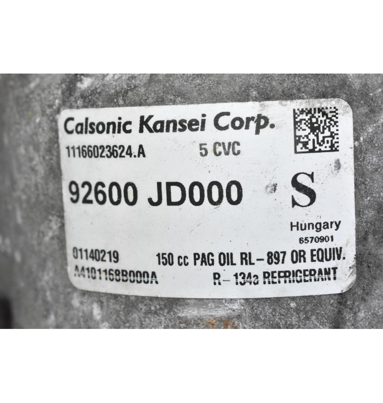 Κομπρεσέρ Aircondition - A/C Κλιματισμός Nissan Note / Tiida / Qashqai HR16 2005-2015 CALSONIC 92600-JD000 01140219 (Dacia Duster)